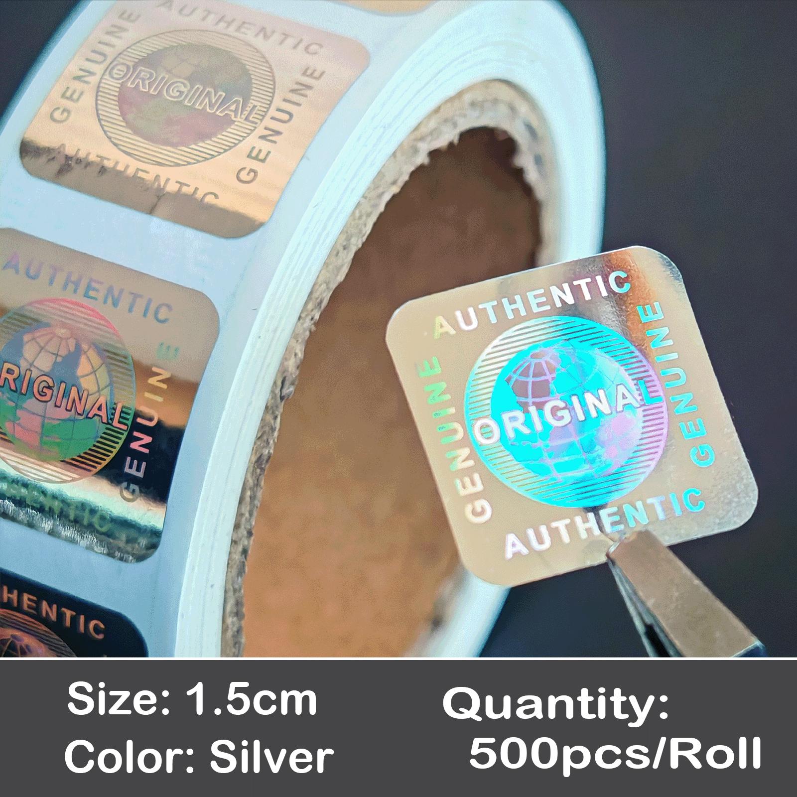 500pcs Holographic Sticker Round 20x20mm Laser Original Tamper Proof Security Hologram Labels Stickers in rolls