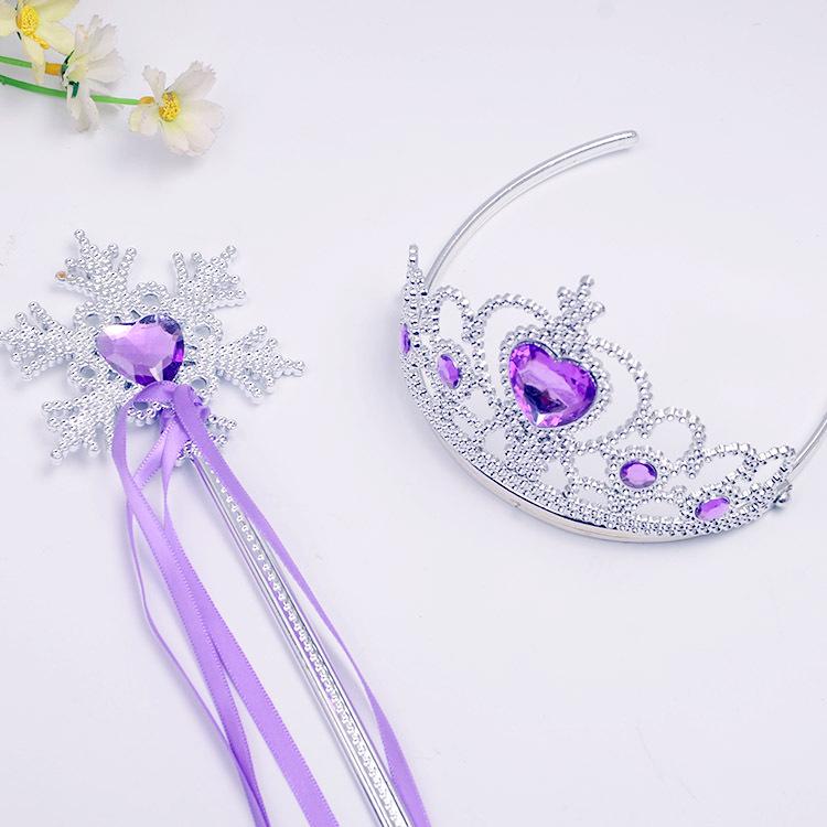 Elsa Princess Snowflake Crown Wand Set for Children - Christmas Magic One Size фиолетовый