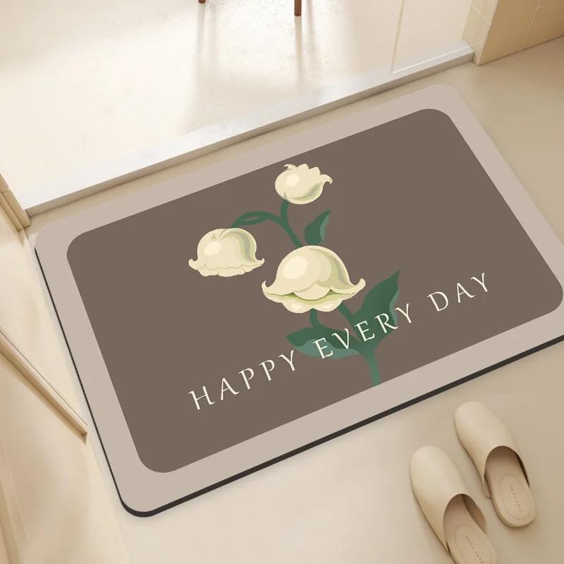 

Коврик для пола перед дверью туалета Диатомовая грязь Абсорбирующий Нескользящий коврик Ковер для туалета Коврик для пола в ванной Силиконовый коврик для двери Бытовой 40x60cm