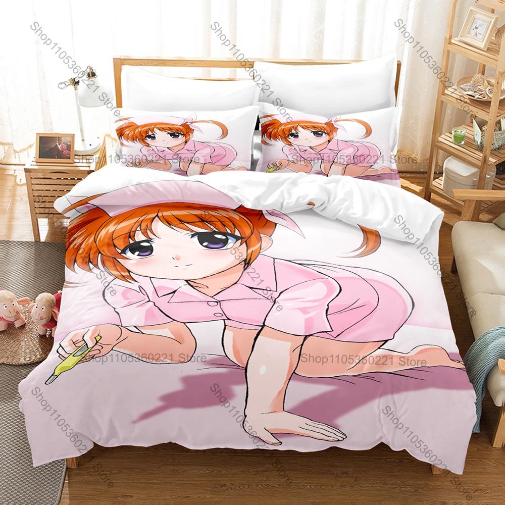 Rizelmine Character Print Duvet Cover + 2 Pillowcases Japanese Anime Romance Comedy Bedding for Gamers