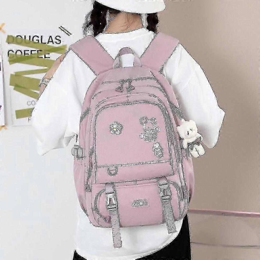 (Viola Rosa) Zaino Scolastico Scuola Media Ragazza Grande Capacità Zaino Studente Zaino Tw