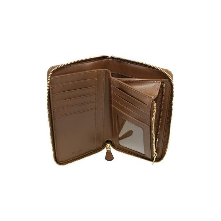 Coach Zip Around 17 Classic Monogram Coated Canvas Coin Purse ID Card Holder Wallet Women wallet Khaki 88913-IME74