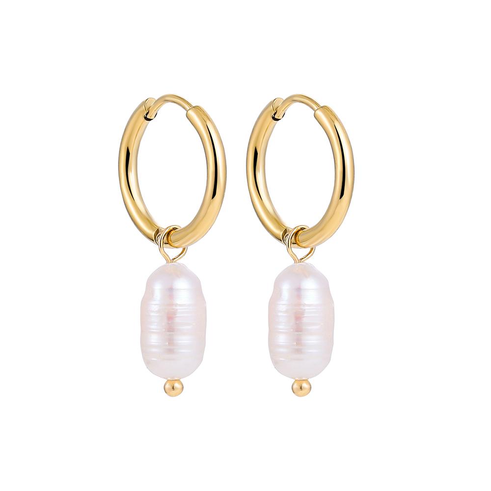 2022 New Pearl Small Circle Hoop Earrings for Women Gold Plated Piercing Ear Buckle Huggies Pearls Eardrop Minimalist Zircon