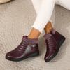 Warm Mother Cotton Shoes 2025 Velvet Boots Women's Short Boots Soft Sole Non-slip Lazy Leather Shoes Middle-aged and Elderly Women's Shoes