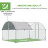 Galvanized Metal Chicken Run with Roof and UV Cover, 280x380x197 Cm, Silver