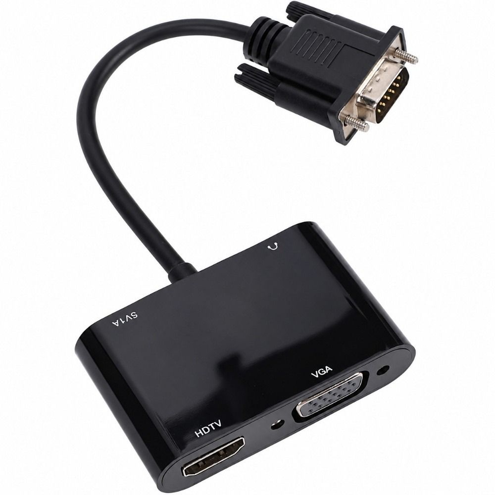 2 In 1 Design VGA To HD Adapter With Audio Port Video Converter VGA Converter  Home Office Use