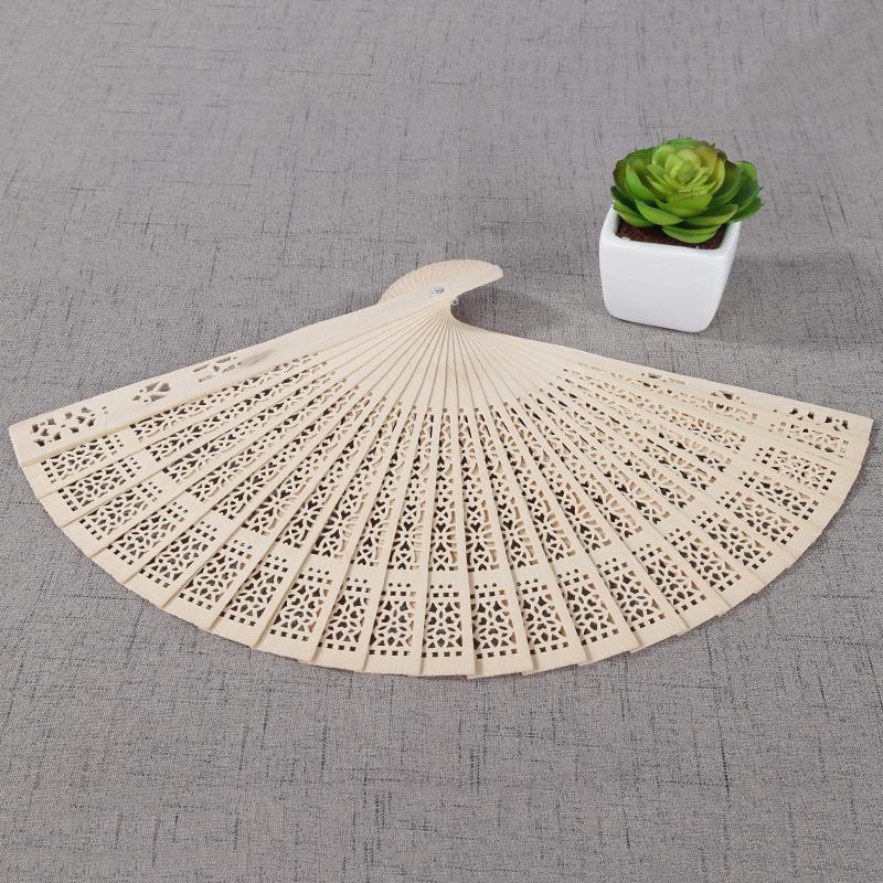 1~10 STÜCKE Mode Hochzeit Hand Duftend Party Geschnitzter Bambus Faltfächer Chinesischer Holzfächer Vintage Hohler Antiker Faltfächer