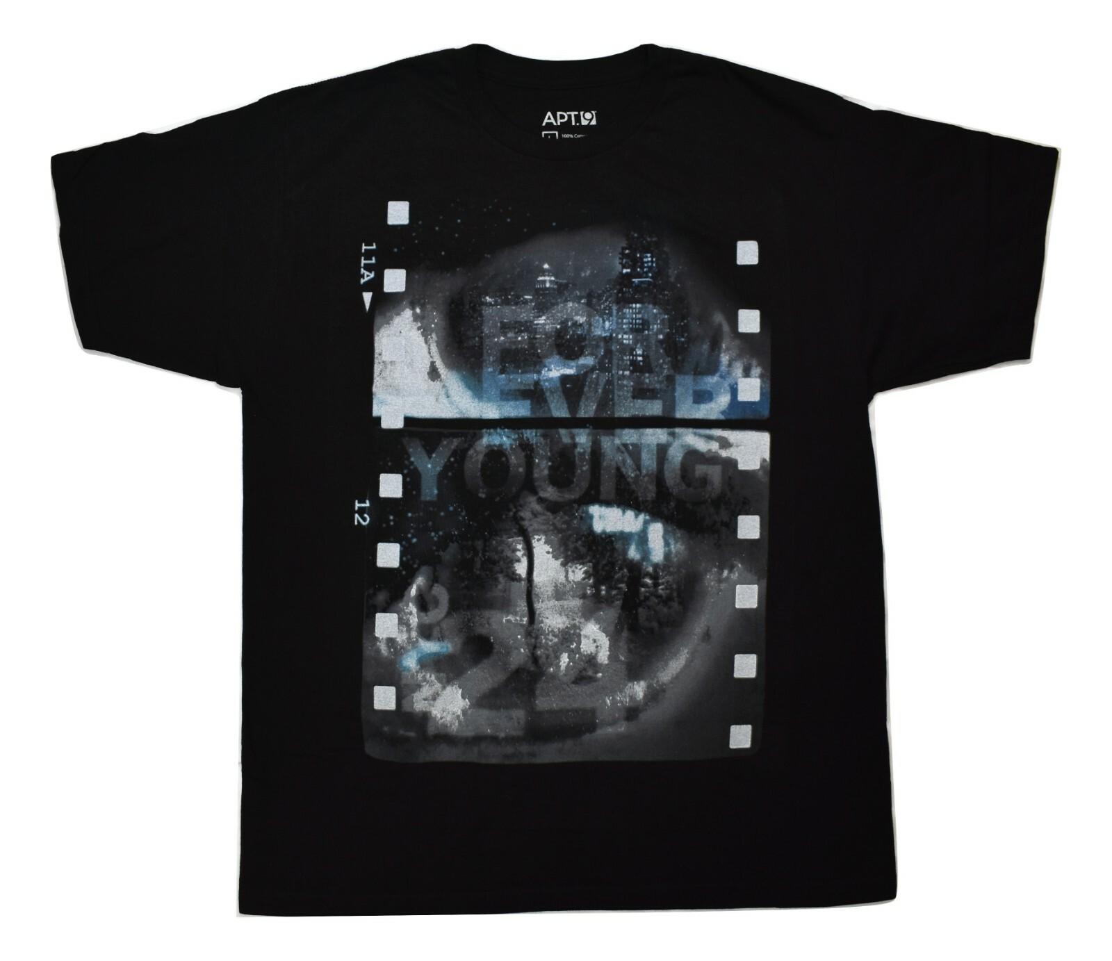 

Apt.9 Brand Mens Forever Young Film Strip Black Tee Shirt New L 4XL