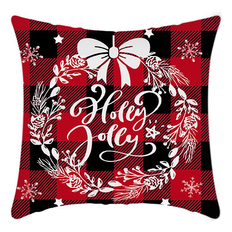

Новая Рождественская наволочка с принтом Рождественского венка и лося, украшение для дома, праздничная наволочка 45 * 45Cm pillowcase