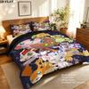 Digimon Adventure Pattern Bedding Quilt Set Quilt Cover Pillowcase Home Birthday Gift(1 * duvet cover + 2 * pillowcase, without core)