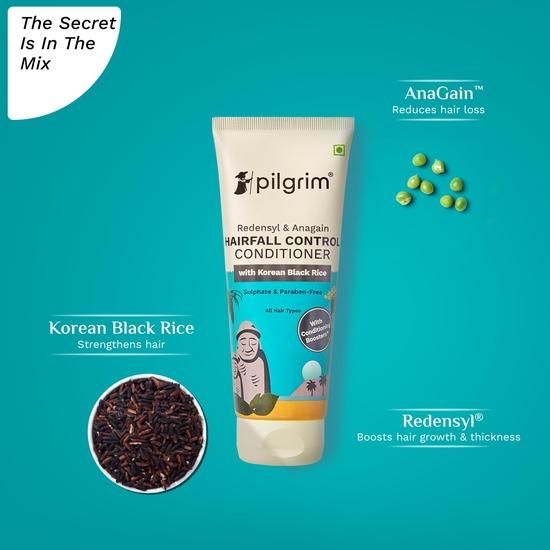 Pilgrim Anti Hairfall Conditioner with Redensyl & Anagain 200ml | Hairfall Control Conditioner | Silicone-Free | Suitable for All Hair Types |