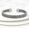 Edelstahl C-förmiges Netz Offenes Armreif Armband Modeschmuck Geschenk Unisex C-förmiger Armreif für Damen Herren