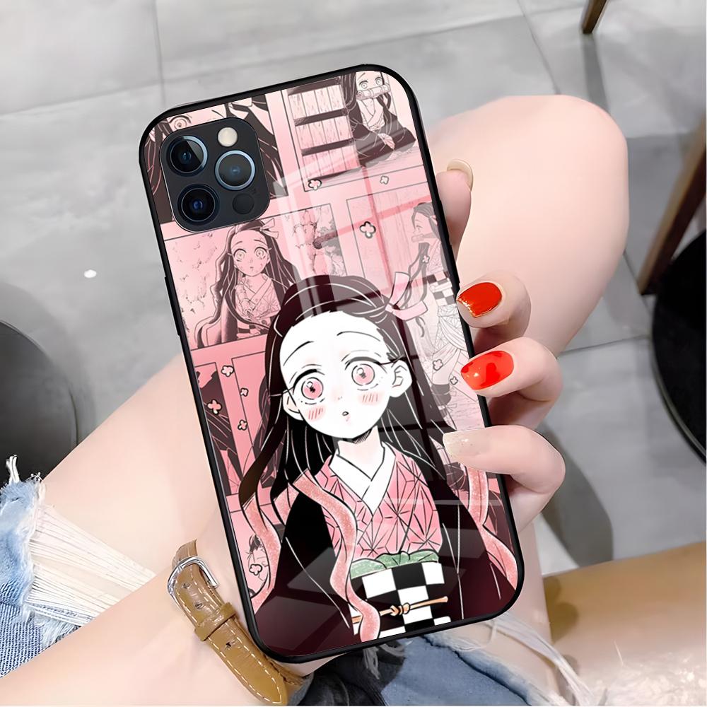 A-Demon S-Slayer NezukoES KamadoS Phone Case For IPhone 17 Pro Max 16 15 14 Pro Max 13 11 X Xs Xr 8 7Plus Glass Cover
