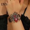 Personalized Daily Accessory Vintage Rhinestone Spider Bracelet, Gothic Punk Adjustable Stretch Bangle Cool Rock Soul Wristband for Men Women,