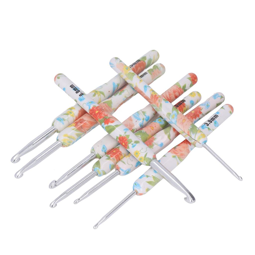 8pcs Crochet Hook Set Printing Aluminum Handcraft   Colorful Crochet Hook Ergonomic Knitting Hook for Knitters for Sewing