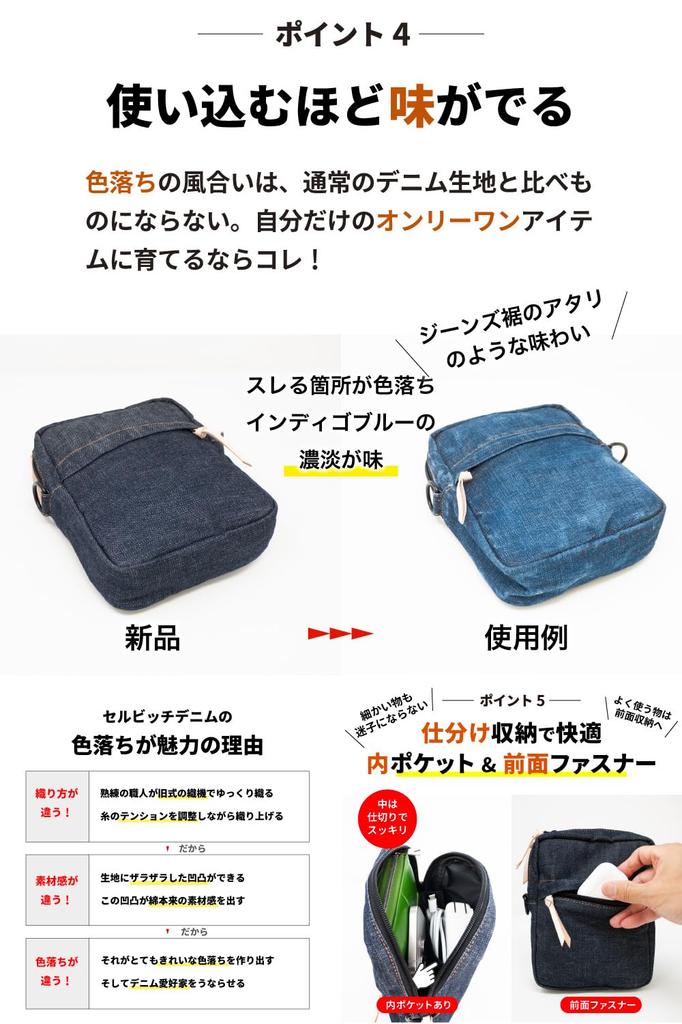 [Netzwerk erforderlich] Japans stolze Denim-Umhängetasche für Männer und Frauen. Großes Fassungsvermögen, klein, Crossbody, Mini-Umhängetasche, leicht, schlicht, quadratisch,