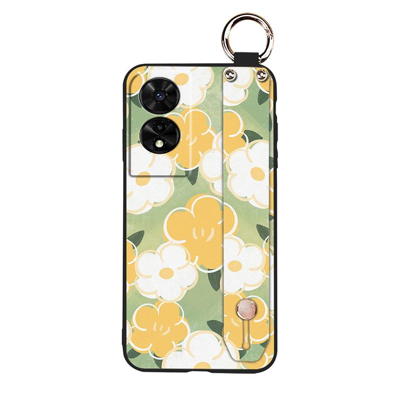 Fashion Design Oil Painting Phone Case For TCL 505/T509K/T5094 Wrist Strap Lanyard Anti-dust Silicone Waterproof Durable