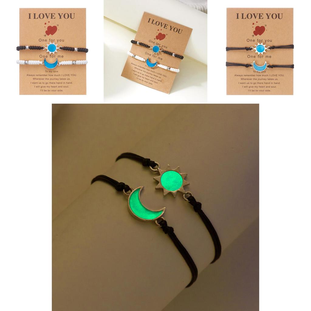 Night Sky Friendship Bracelet With Geometric Alloy Design For Couples And Students