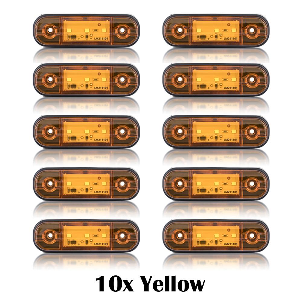 HAKITO 8x/10x 12V 24V 3 Car External LED Side Marker light Warning Light Turn Signal Brake Trailer Truck Lamp Clearance light