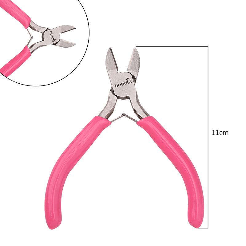 "Handmade Pink Needle-Nose Pliers: Multi-Function Jewelry Tool for Beading and Winding"