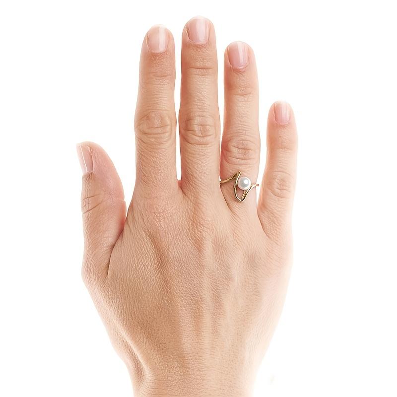Elegant Irregular Open Ring for Women, French Minimalist Design with Faux Pearl Inlay, a Perfect Choice for Daily Wear and Gift Giving, Versatile