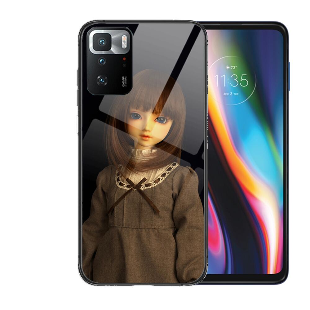 Krajews Bambole Spaventose cover Guscio in Vetro Temperato Custodia per Telefono Per XiaoMi Redmi Note 10 9S 8 7 6 5 A 10t Pro 9T Cover Pre Custodie
