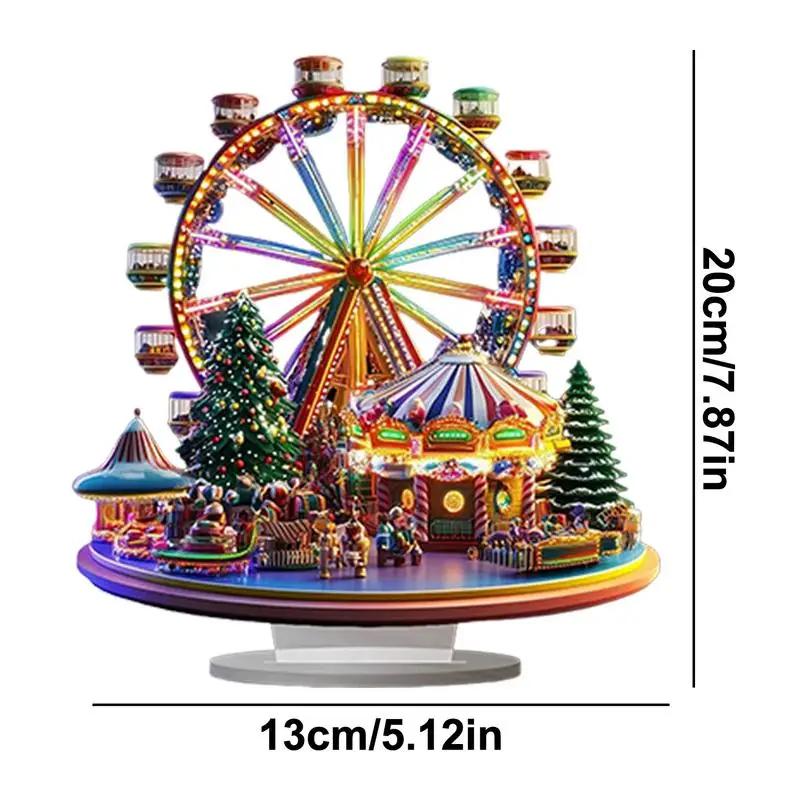 

Ferris Wheel Accent Ornament Acrylic Ferris Wheel Display Board 2D Desktop Ferris Wheel Decor Christmas Tree Decoration For