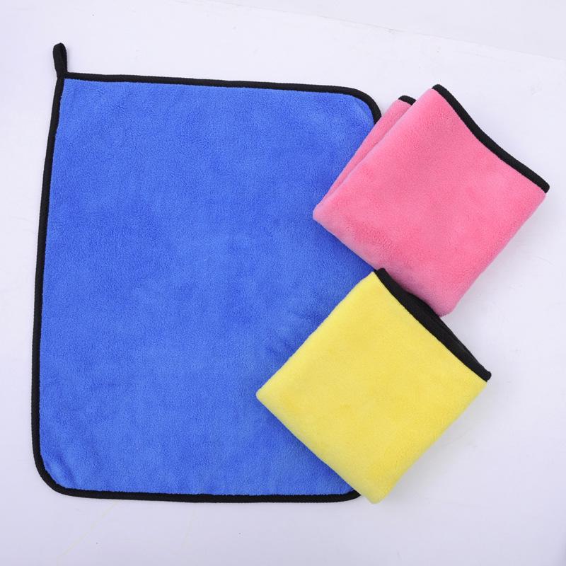 400g Coral Fleece Two-Color Towel 30x40cm - Thickened High-Density for Car Wash & Cleaning, Customizable Gift by IOGO