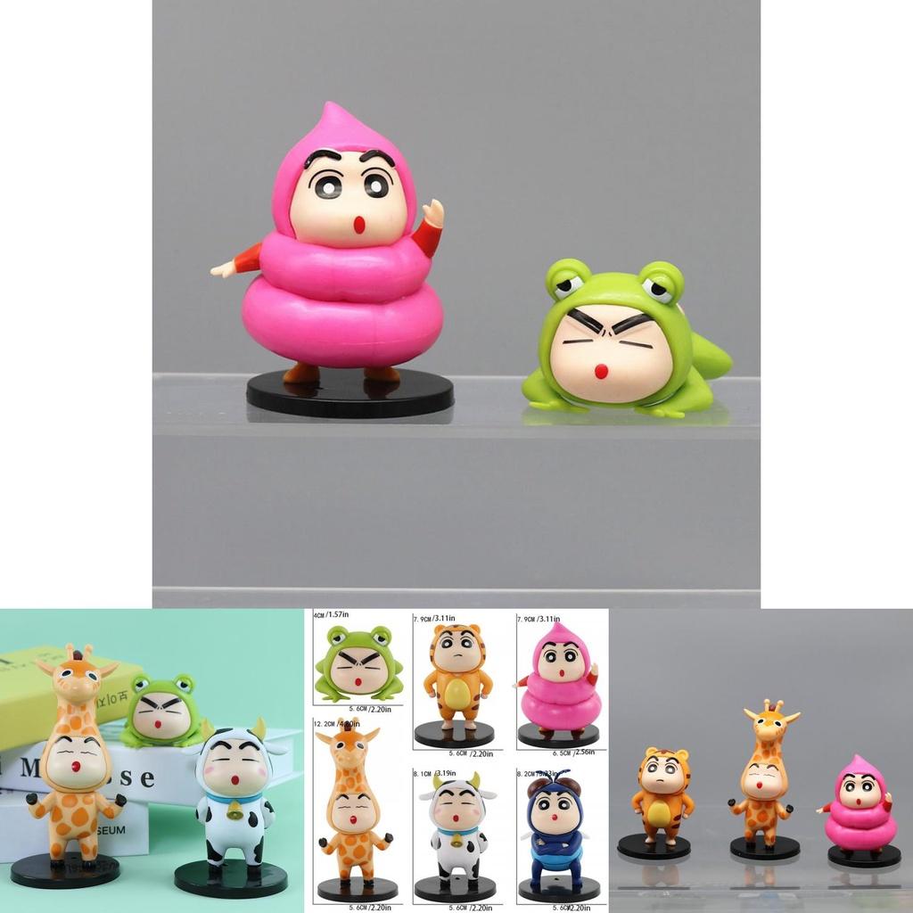 Grenouille et Girafe Créatives en PVC Shin-chan Figurine d'Action Décoration de Bureau Vente en Gros