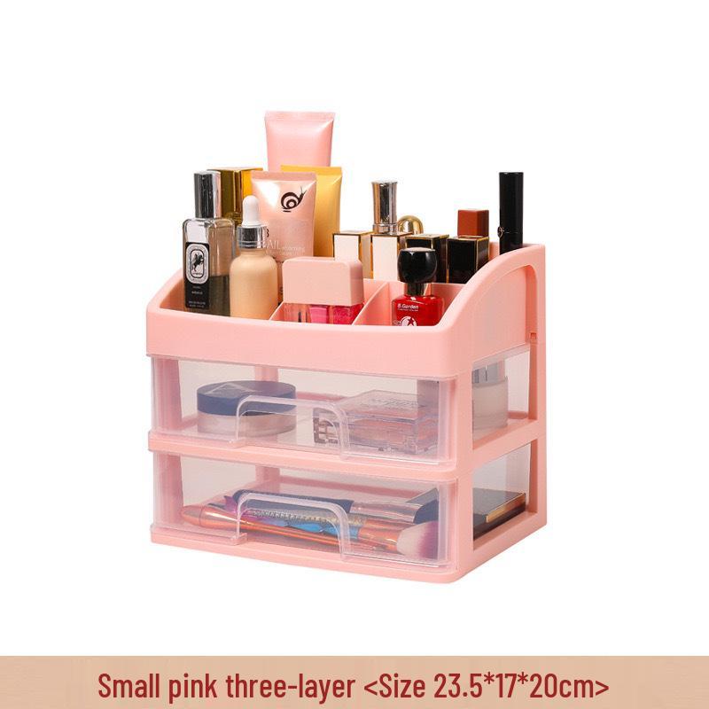 Large Capacity Desktop Cosmetic Storage Box with Drawers for Dorms