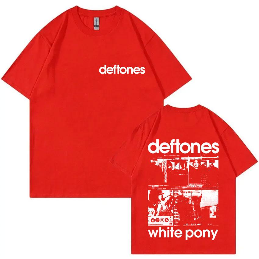 Rock Band Deftones White Pony Double Sided Print T-shirt Men Hip Hop Alternative Metal Oversized Streetwear Male Fashion Tshirt