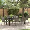 Garden Dining Set with Cushions 7 pcs Grey Poly Rattan