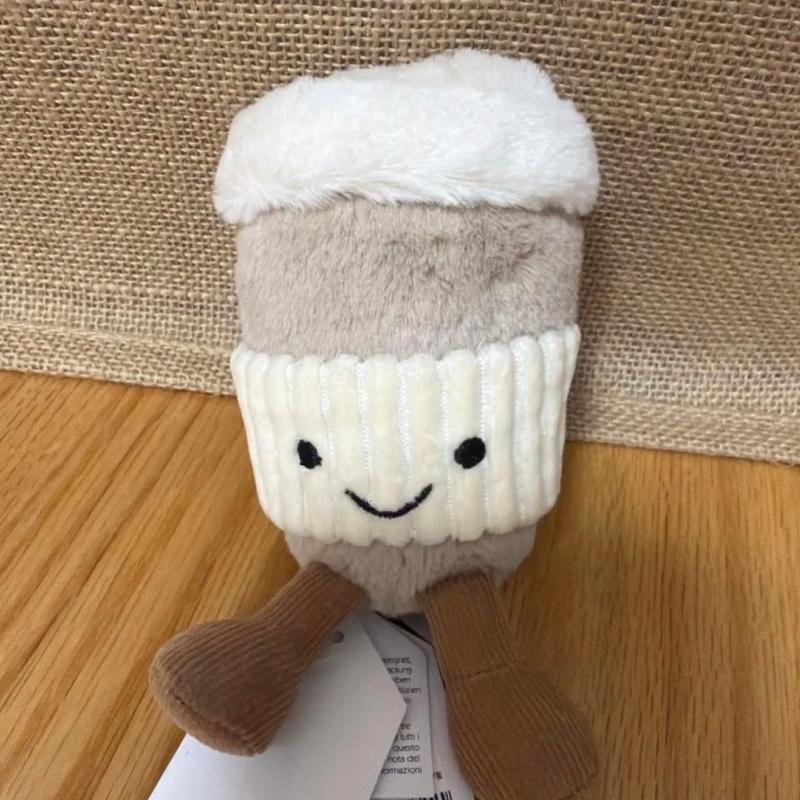 Théière amusante, tasse à café, peluche créative et mignonne, cadeau d'anniversaire apaisant, poupée, décoration pour fête de famille, porte-clés à partager