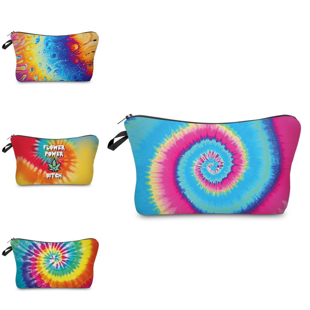 Tie Dumplings Dyed Makeup Bag Multifunctional Pillow Bag Rainbow Pouch Makeup