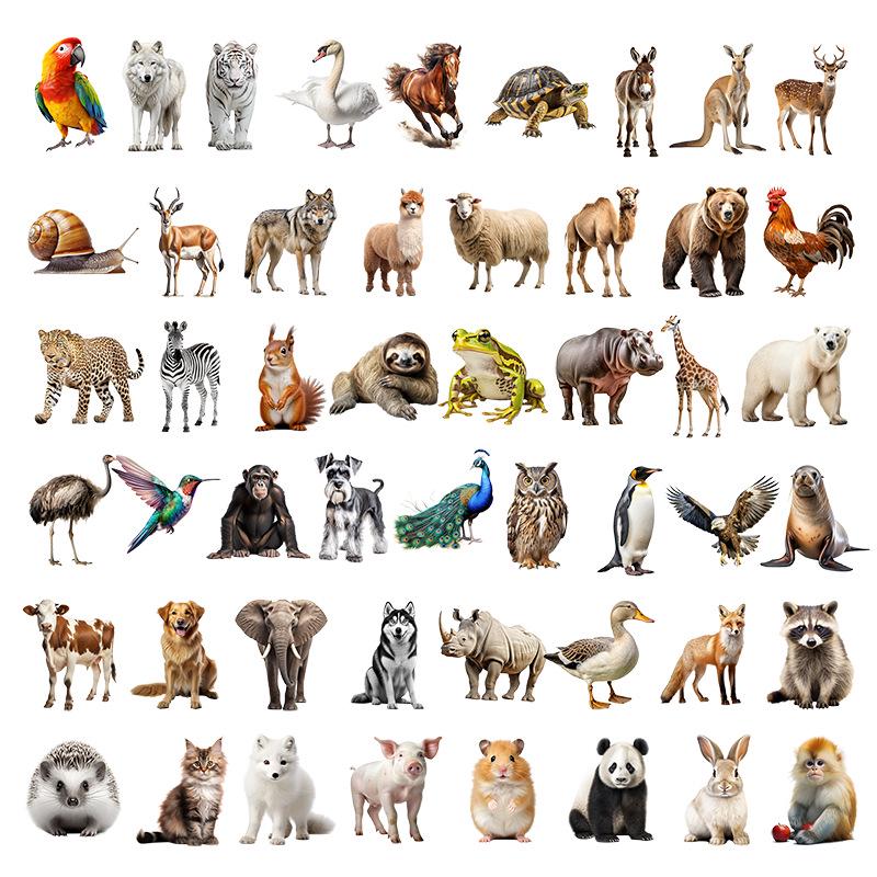 

Набор фотостикеров «Мир животных» - 50 листов для детского DIY-украшения блокнота