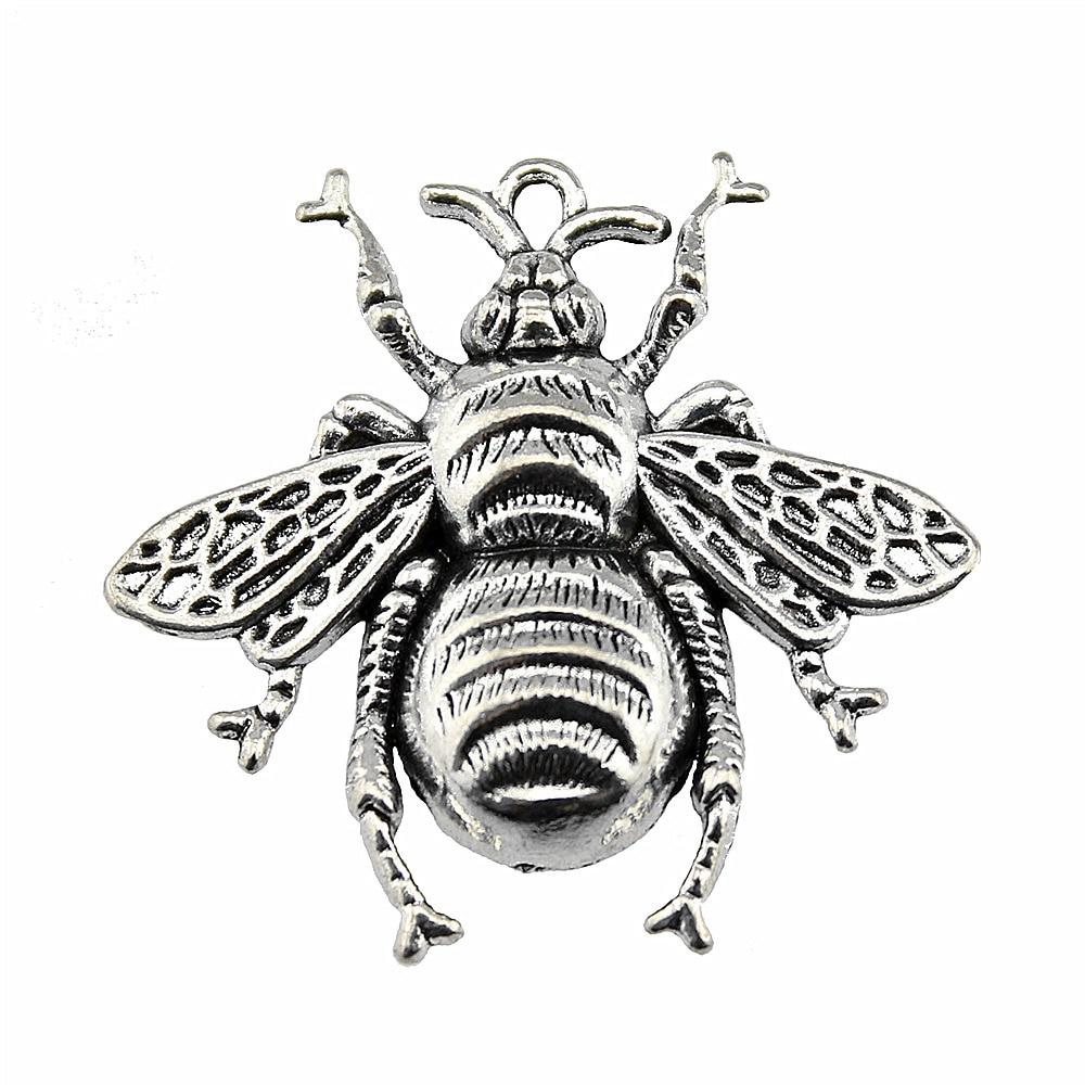 

3шт подвески в виде пчелы античное серебро цвет цинковый сплав 40х38мм