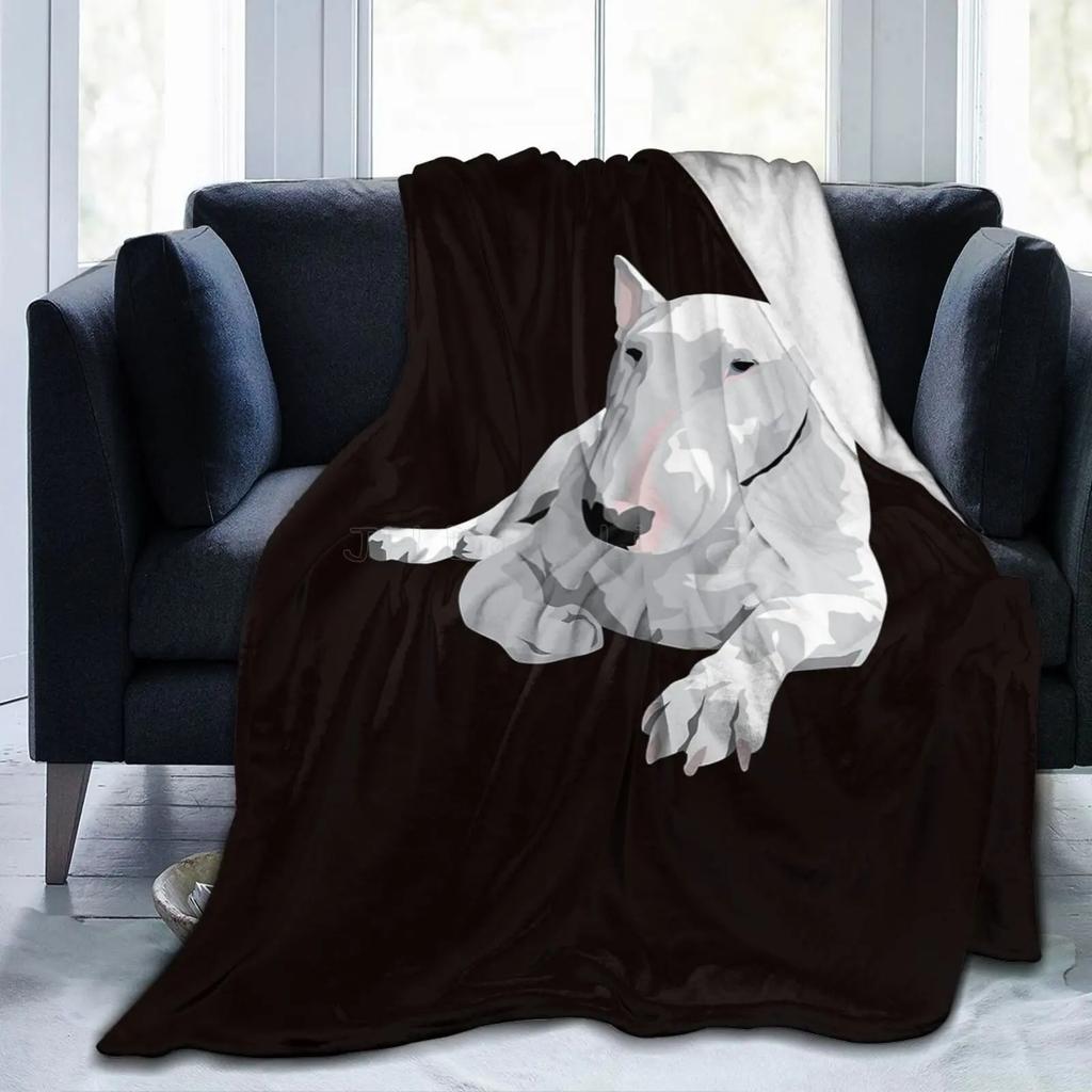 Coperta Morbida Calda Anti-pilling in Pile di Flanella per Cane Bull Terrier Inglese Leggera per Divano Letto Divano