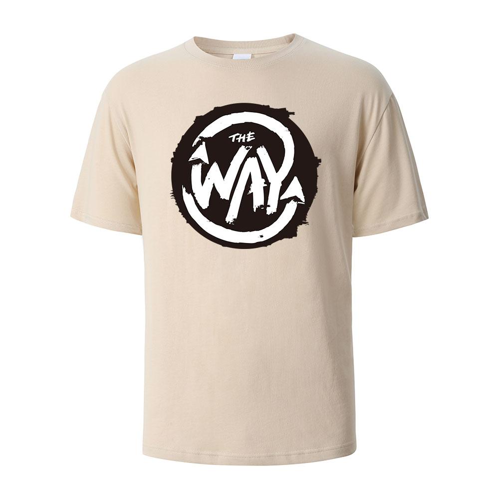 Herren bedrucktes T-Shirt The Way Streetwear 100% Baumwolle Oberteile für Herren Damen Sommer Atmungsaktiv Kurzarm Lässig Rundhals Basic T-Shirts