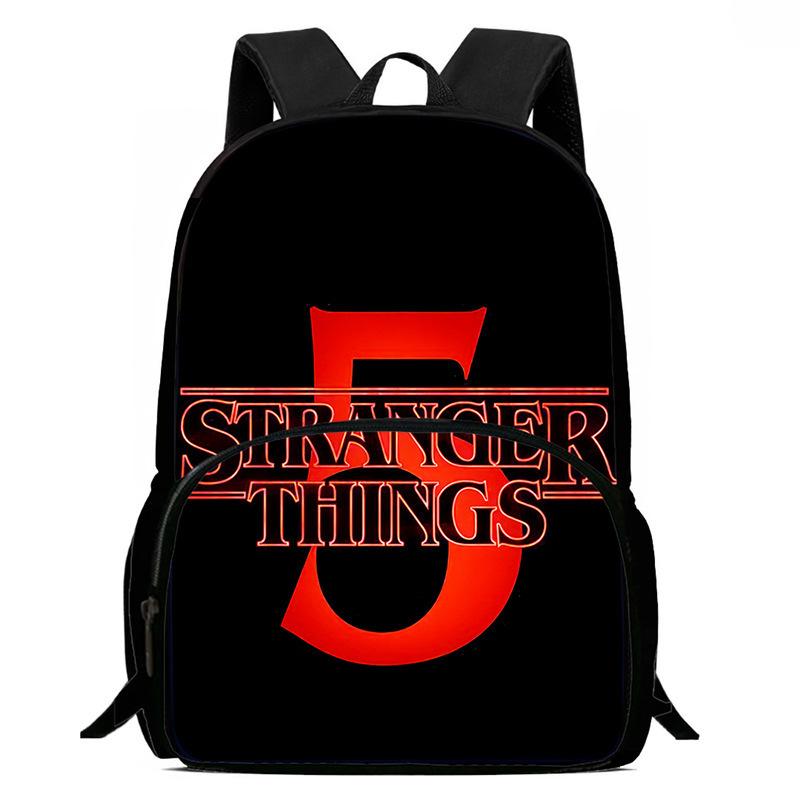 Stranger Things Printed Backpack Stranger Things5 Student School Bag Cartoon Lightweight Front Bag Backpack