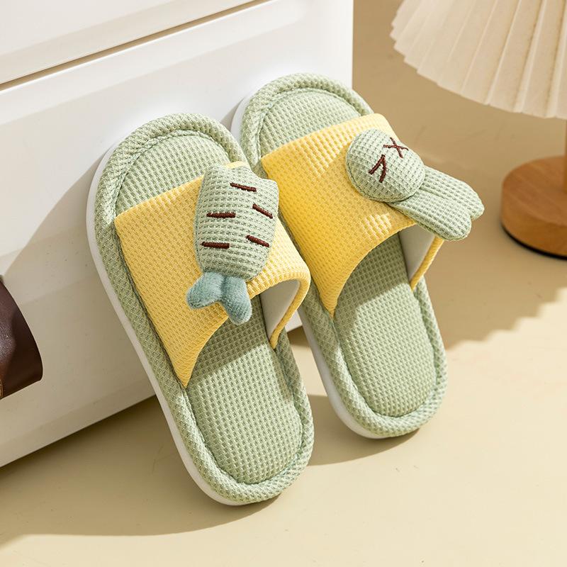 Kinder Hausschuhe Leinen Indoor Kindergarten Mädchen Frühling und Herbst Kinder Eltern-Kind Baby Jungen Boden Rutschfest Zuhause Schuhe