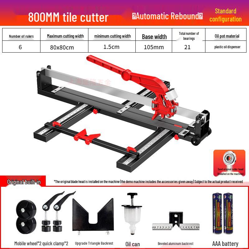 Manual Push Tile Cutter with Laser Precision for Ceramic and Floor Tiles