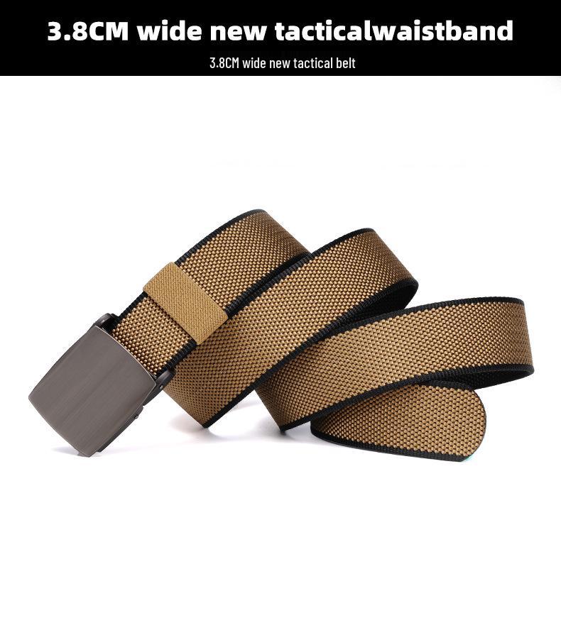 Men's Nylon Woven Canvas Belt with Automatic Buckle - Youth & Student Casual Tactical Belt