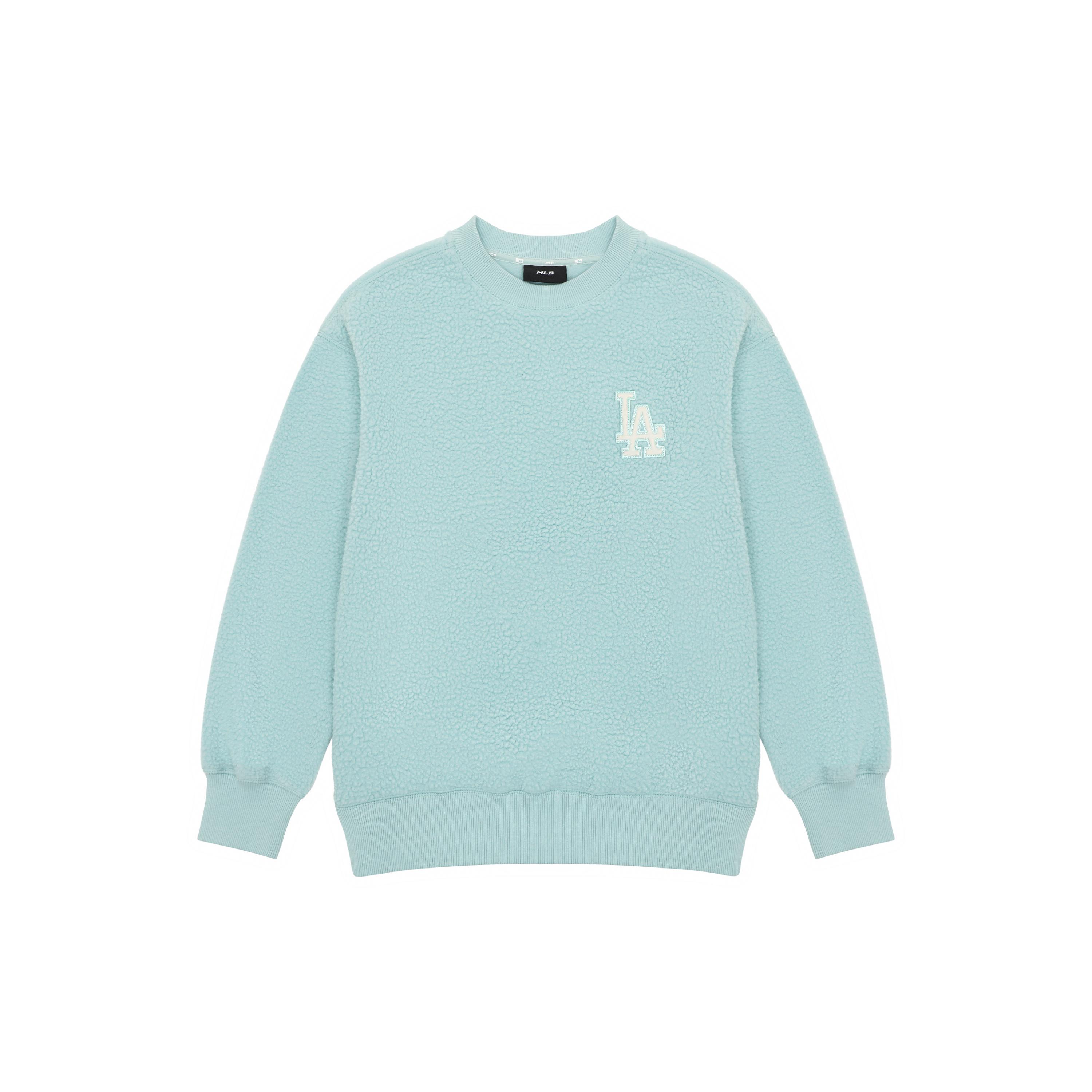 MLB Los Angeles Dodgers Sweatshirts Unisex Light Blue Crew Neck Thickened Regular 3AMTB0726-07BLL L