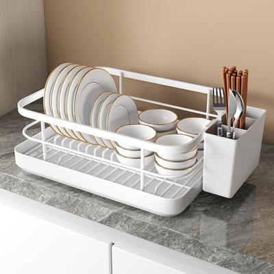 Multi-Functional Dish Drainer Rack Large Capacity Detachable Chopsticks Organizer with Utensil Holder Dish Storage Rack