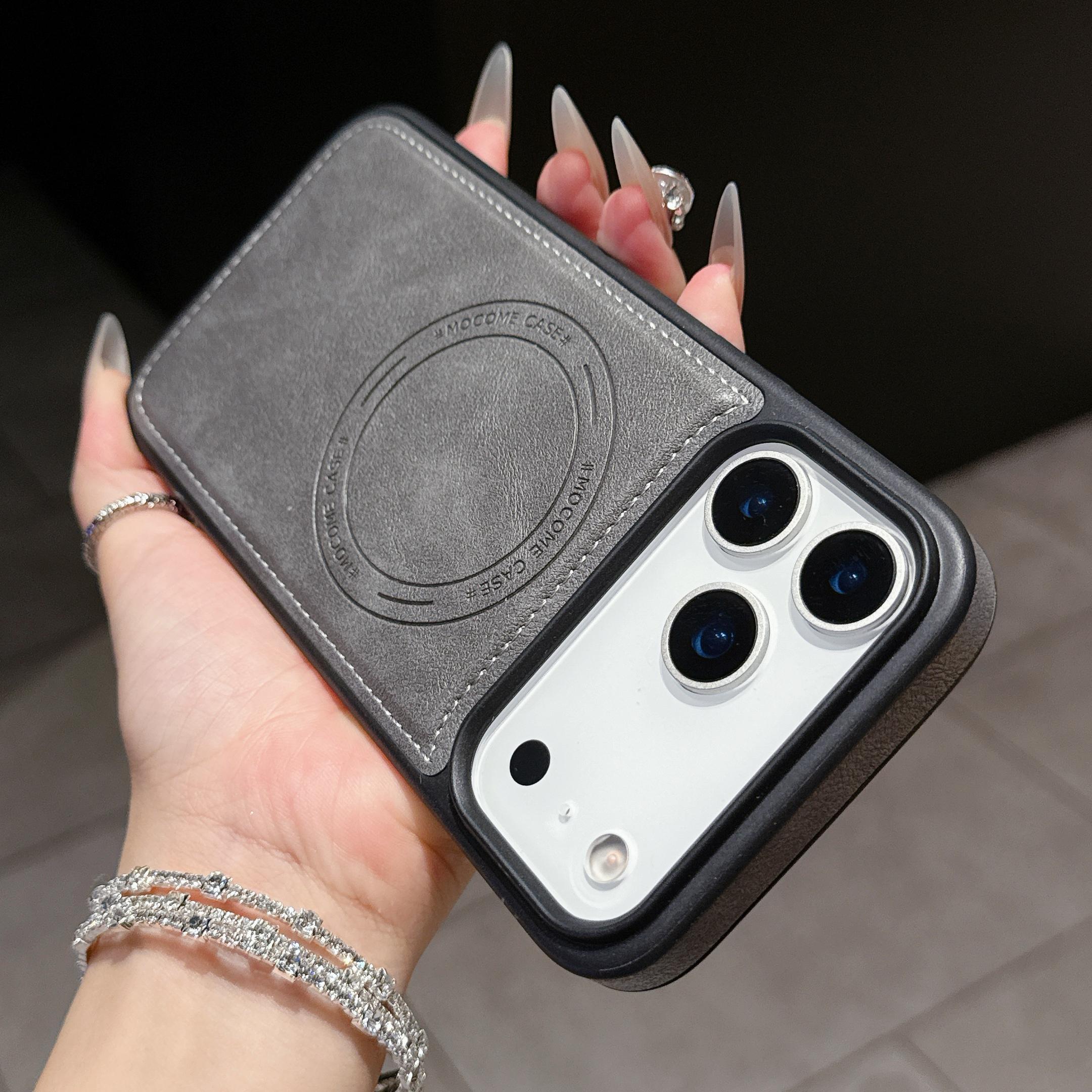 

Розкішний Шкіряний Чохол для Magsafe для iPhone 17 Air 16 16E 15 14 Plus 13 12 11 Pro Max М який Силіконовий Ударостійкий Магнітний Чохол For iPhone 16E світло-сірий колір