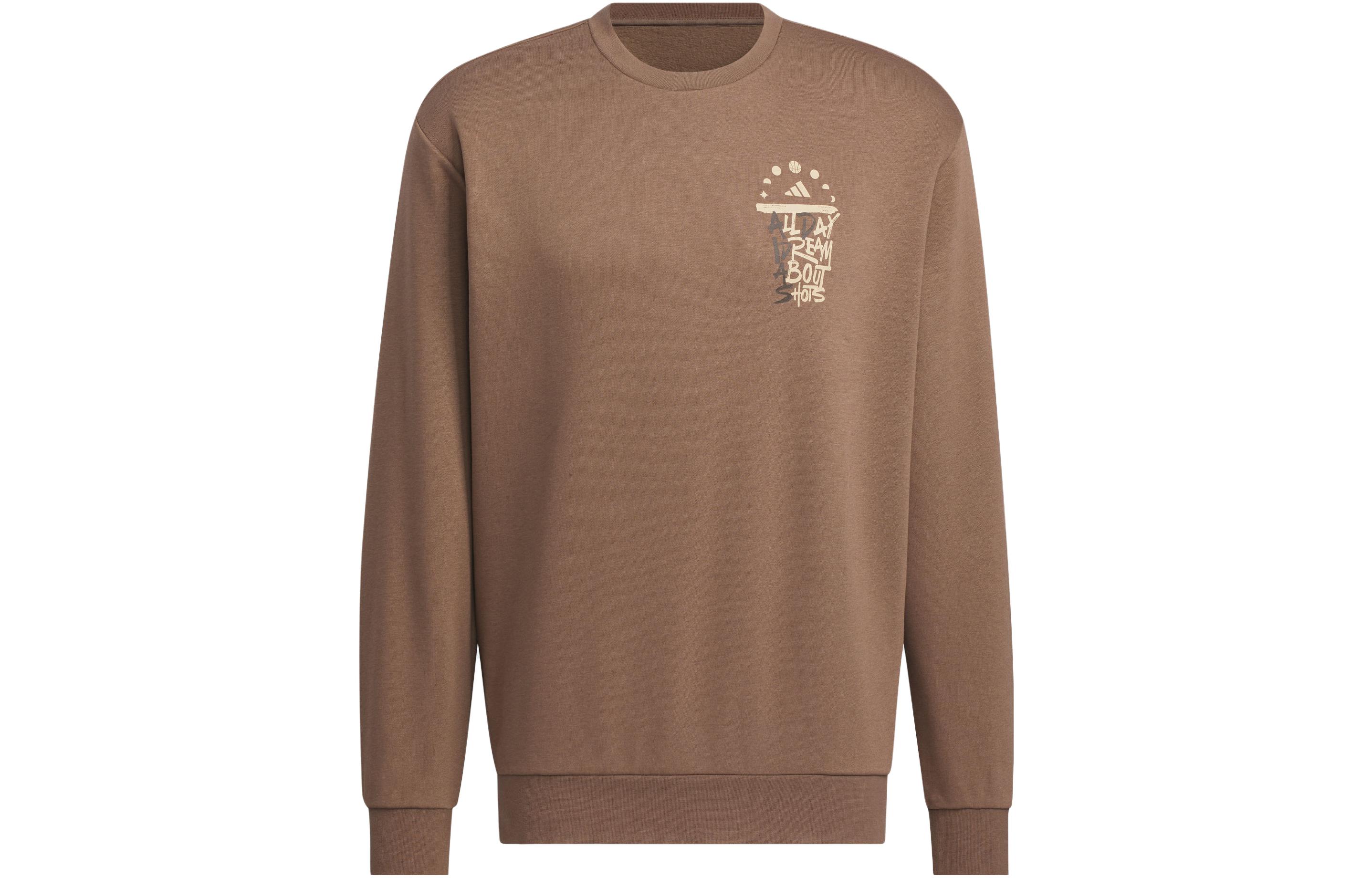 Adidas Sweatshirts Men s Stratum Dark Earthy Brown Crew Neck Moderate Regular IX4911 XXL