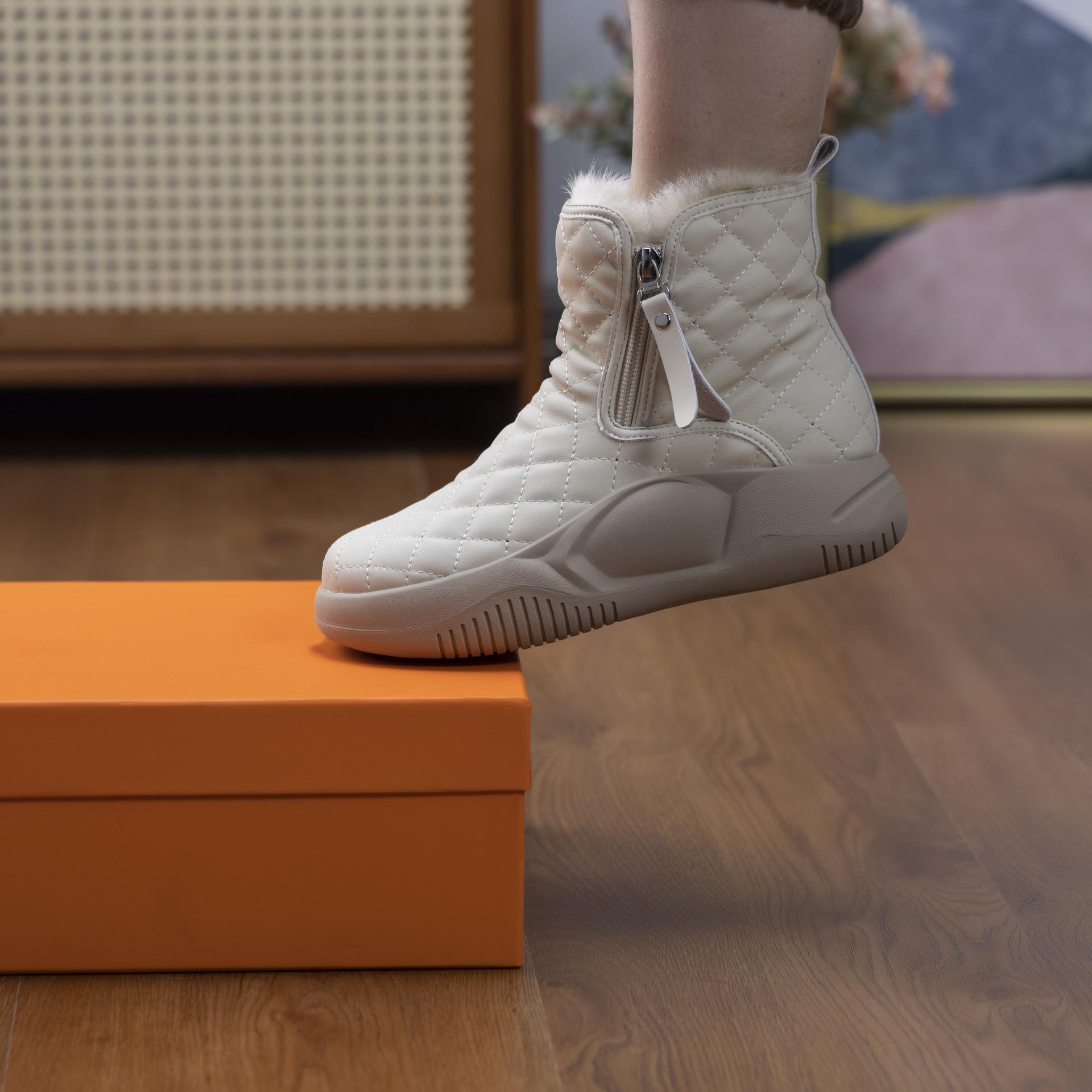 

Водонепроницаемые зимние ботинки женские 2025 зимние ретро модные плюшевые теплые ботильоны утолщенный мех мягкая подошва хлопковая обувь Botas Mujer 35 бежевый