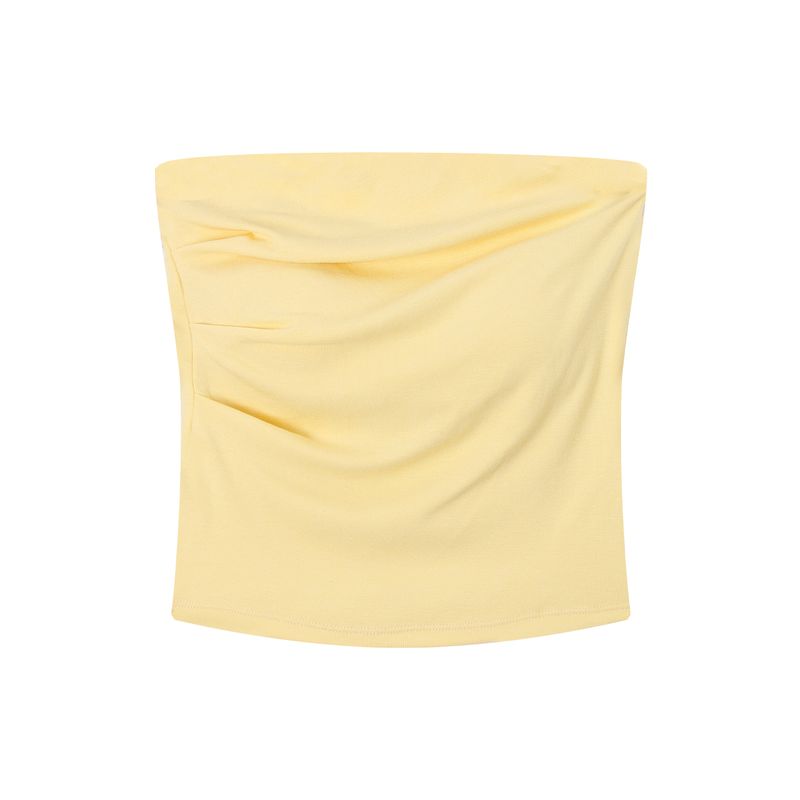 Kumikumi Pure Desire Style Sexy Temperament Pleat Tube Top Vest Women clothes Summer Slimming All-Match Belt Chest Pad Top