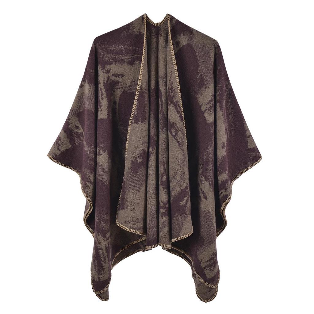 Women's Plus Size Imitation Cashmere Double-Sided Jacquard Shawl