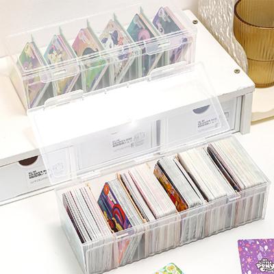 Transparent Plastic Storage Box Pocards Small Card Storage Box Desk Organizer Box Classification Box Stationery